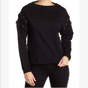 🔥NWT Dance & Marvel Lace-Up Shoulder Sweatshirt